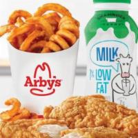 Kids Meal · Choice of Slider, Side, and Beverage. Visit arbys.com for nutritional and allergen informati...
