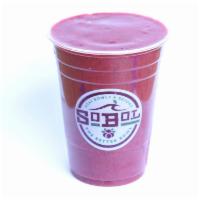 Very Berry Smoothie · Strawberry, raspberry, blueberry, banana, apple juice.