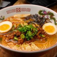 Tan Tan Ramen (Special Spicy Ground Pork) · Spicy. Tonkotsu (pork) broth noodles, topped with spicy ground pork, sesame seed paste and w...