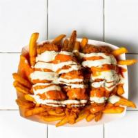 Buffalo Tenders & Fries  · Chicken Tenders Sauced with Buffalo sauce &Dance served over fries
