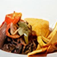 Ropa Vieja I Braised Beef · Braised shredded beef with peppers & onions.