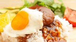 Loco Moco · Plate comes with 1 scoop rice, 1 scoop Mac salad , 2 homemade hamburger patties with gravy a...