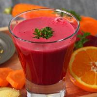 Heart Beet Juice · Fresh juice made with Beets, orange, carrot, and apple.