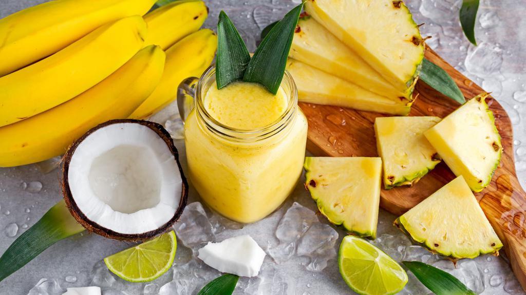 Pina Colada Smoothie · Delicious Smoothie made with Pineapple, bananas, coconut, and juice.