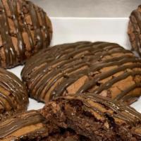 Brownie Cookies  · 3 Pack of Brownie Cookies drizzled in Chocolate.
Also available in Gluten Free