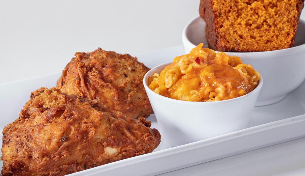 3-Piece Combo · Three pieces of our delicious Riverboat Fried Chicken with your choice of two sides.