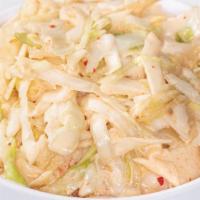 Kimchi Coleslaw (12 Oz. Serving) · Southern-style creamy coleslaw with sliced kimchi and honey.