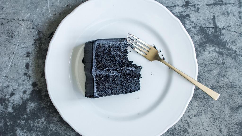 Brooklyn Blackout Cake Slice (2 Cake Slices) · Two Slices of Cake (Dark Chocolate Stout Cake and Salted Dark Chocolate Pudding Buttercream).