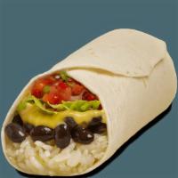 Burritos - Rice & Beans · Contains: Cheddar Cheese Sauce, Creamy Chipotle, Fresh Salsa, Lettuce, Tortilla Burrito