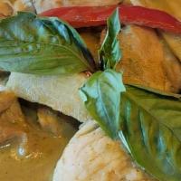 Green Curry * · Spicy Curry with Coconut Milk, Bamboo Shoot, Spring Beans, Bell Pepper and Basil