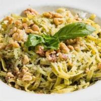 Pesto Genovese · Linguini, pestom toasted fine nuts, shaved parm
