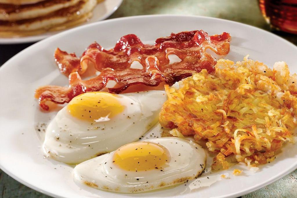 Build-A-Breakfast · Made to order. Any order. Start with two large, farm-raised eggs*, any style, (170 cal) then choose a breakfast meat, potato and bread to complete the meal. .