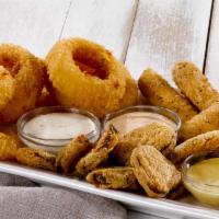 Build Your Own Sampler Pick 3  · Chicken Strips with Honey Mustard, Onion Rings with Chipotle Ranch, MozzaSticks with Marinar...