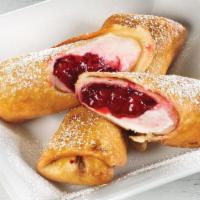 Strawberry & Cream Cheese Crispers · Delicious strawberries and sweet cream cheese tucked inside two hand-rolled wraps, lightly f...