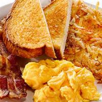 Scrambled Egg, Hash Browns & Toast · One scrambled egg, with hash browns and one slice of white toast. Served with choice of one ...