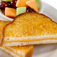 Grilled Cheese · Grilled cheese sandwich served with choice of one side..