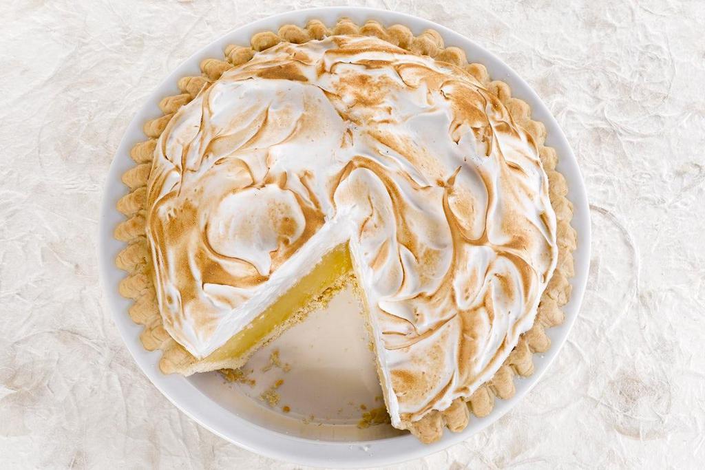 Lemon Meringue Pie · Tangy lemon filling, light and fluffy. (500 cal/slice). Serves six or more! .