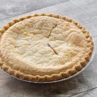 Cherry Pie · Sweet and tangy cherries baked inside a golden double crust. (580 cal/slice). Serves six or ...