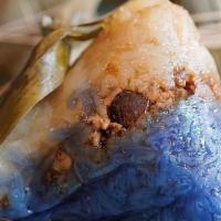 Nyonya Bak Zhang · blue and white rice dumpling stuffed with minced pork, mushrooms, winter melon, and salted egg
