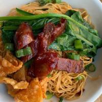 Tok Tok Mee · street styled fried egg noodles with house dark sauce, topped with cha siu, scallions, yao c...