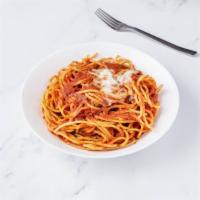 Spaghetti Pomodoro · Add Mamma’s meatballs for an additional charge.