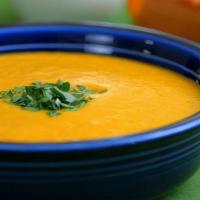 Butternut Squash Carrot Soup ( Vegan ) · A rich soup made with butternut squash, carrots, and olive oil. Great to get cozy during rai...