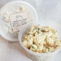 Cauliflower Salad · Ingredients: cauliflower, garlic, tahini, olive oil, salt, parsley, lemon juice
