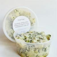 Potato Salad · Ingredients: Potato, scallions, mint, parsley, sage, olives, olive oil, lemon juice, yogurt,...