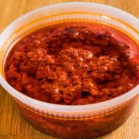 Harissa · Ingredients: ddry red pepper, dry spicy pepper, olive oil, canola oil, lemon juice