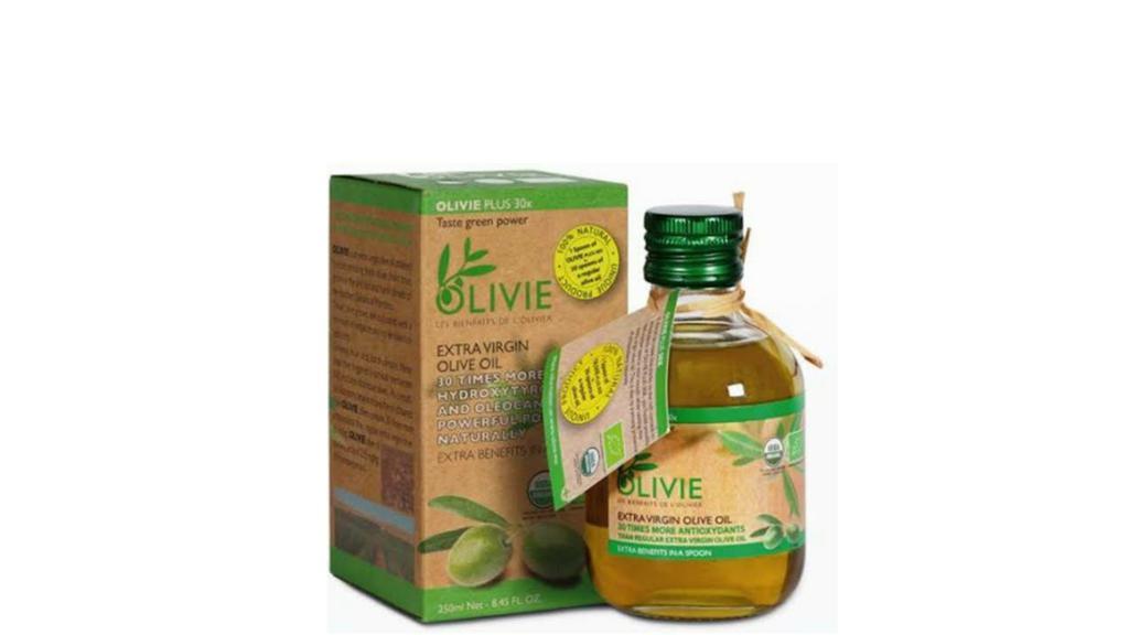 Olivie Extra Virgin Olive Oil · * 250 ml bottle *
This Olive Extra virgin oil contains 30 times more hydroxytyrisol and oleocanthal than regular olive oil!