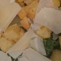 Kale Caesar Salad · Organic green kale, homemade garlic croutons, homemade Caesar dressing and shaved Parmigiano...