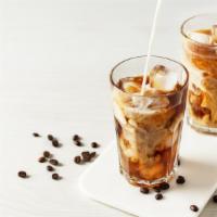 Iced Coffee · Freshly brewed java poured over ice.