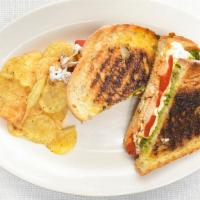 The Crp · Grilled chicken breast, roasted red peppers with melted mozzarella, balsamic vinaigrette, an...