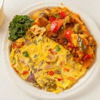 Western Omelette, Include Homefries And Bagel/Toast · 3 XL Eggs, Peppers, Ham and Onions