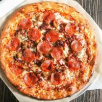 Beast Pizza · Traditional crust, tomato blend, freshly grated Mozzarella, pepperoni, crispy bacon, Italian...