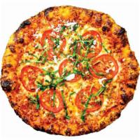 Margharita Pizza · Traditional dough, tomato blend, freshly grated Mozzarella, tomato, garlic oil, Italian herb...