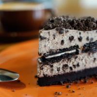 Oreo Cheesecake · Delicious cheesecake topped with oreos.