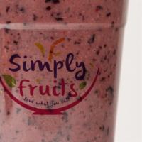 Very Berry Smoothie · Acai, strawberry, blueberry, banana, coconut milk, honey.