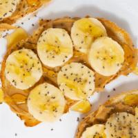 Pb Honey Toasty · Peanut butter, banana, honey, chia seeds.