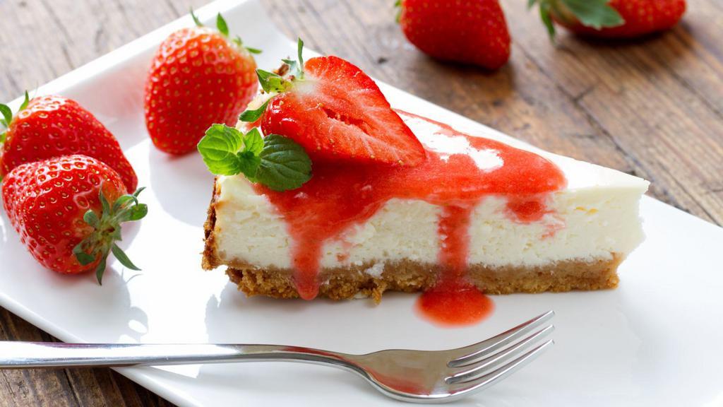 Strawberry Cake · Delicious slice of strawberry cake.