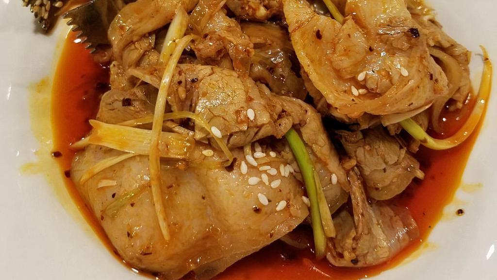 Sliced Pork With Freash Garlic & Soy Sauce蒜泥白肉 · Very little spicy.