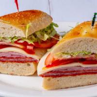 Mulberry Street Hero · Genoa salami, pepperoni, ham, cappicola, provolone cheese, lettuce and tomatoes, topped with...