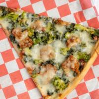 Primavera Pizza (Vegetable) (Pizzetta) · Broccoli, eggplant and spinach in a tomato sauce with mozzarella.