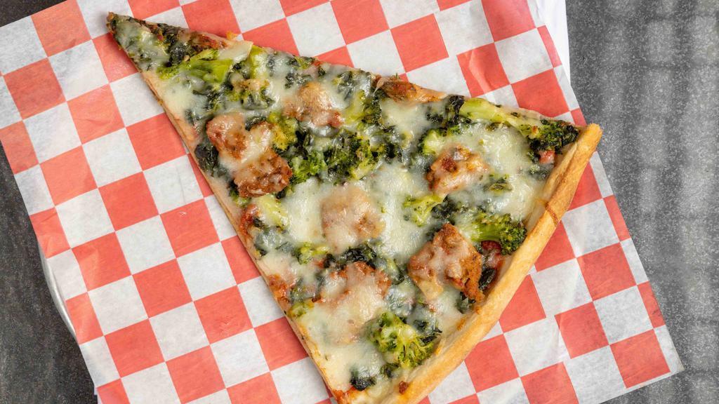 Primavera Pizza (Vegetable) (Pizzetta) · Broccoli, eggplant and spinach in a tomato sauce with mozzarella.