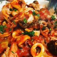 Seafood Mex Fra Diavolo · Shrimp, calamari and mussels.