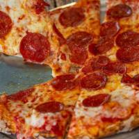 Pepperoni Pizza · A heavenly portion of thinly sliced pepperoni is tossed into a bed of mozzarella and baked t...