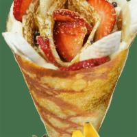 *3. Strawberry Banana · Sliced strawberries, sliced bananas, custard cream, whipped yogurt, chocolate pearls and cru...