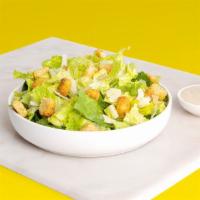 Caesar Salad · Caesar salad with parmesan cheese, croutons, and Caesar dressing on the side.