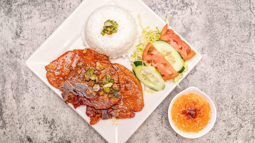 Grilled Pork Chop On Rice / Cơm Sườn Nướng · 