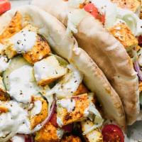  Chicken Gyro Platter · Comes with salad, fries and white sauce